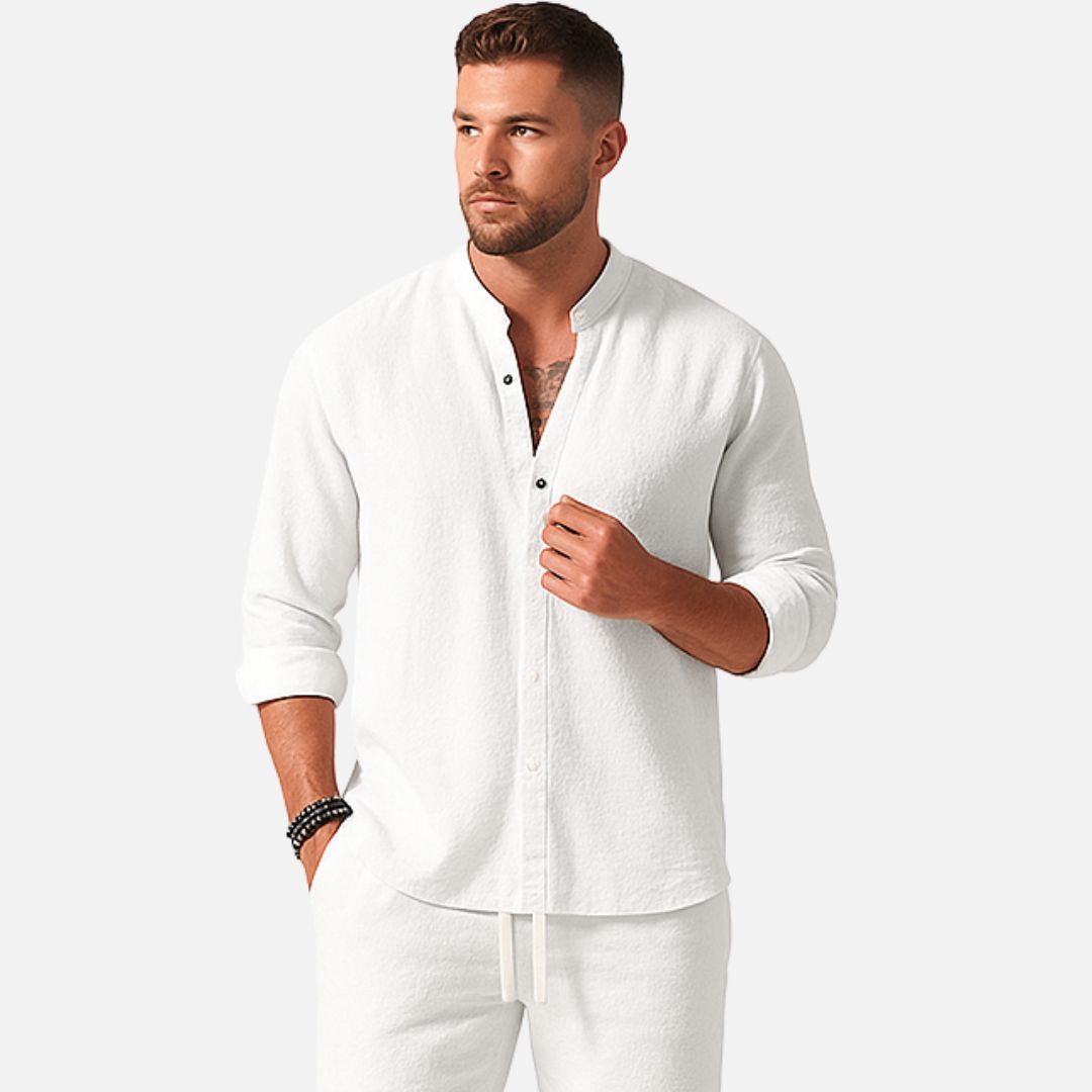 Men's Linen Two Piece Outfit Set - Loungewear Outfit